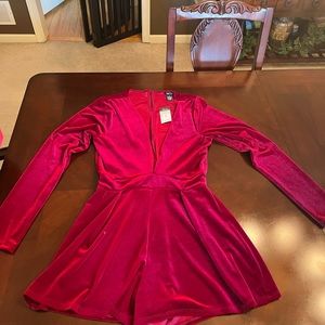 Red velvet romper